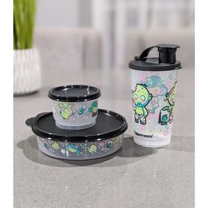 Tupperware Halloween Zombies Lunch Set 3 PCs Tumbler,Snack Cup, Wonder B…